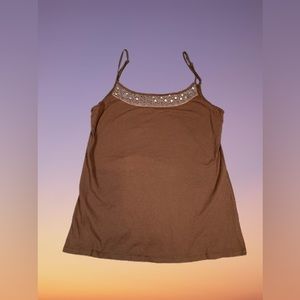 American Eagle Outfitters Beaded Sequin Tank Top Size Large Y2K